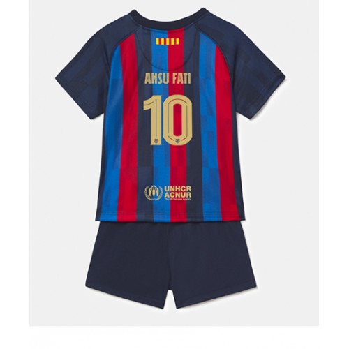 Barcelona Ansu Fati #10 Hjemmedraktsett Barn 2022-23 Kortermet (+ Korte bukser) Barcelona Ansu Fati #10 Hjemmedraktsett Barn 2022-23 Kortermet (+ Korte bukser)